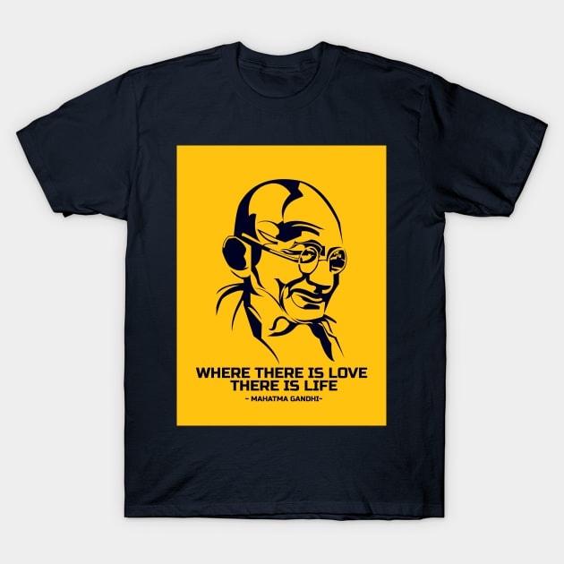 Line art Mahatma Gandhi and his best quotes T-Shirt by smd90